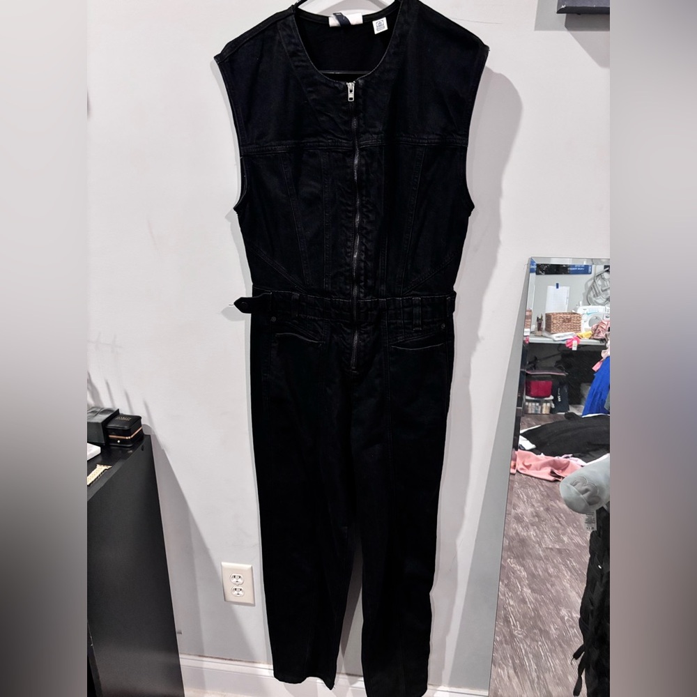 Black Denim Jumpsuit